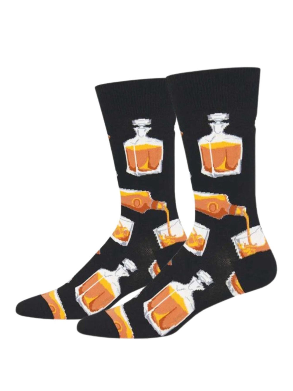 Socksmith “Rocks or Neat” Crew Socks One Size Black Orange